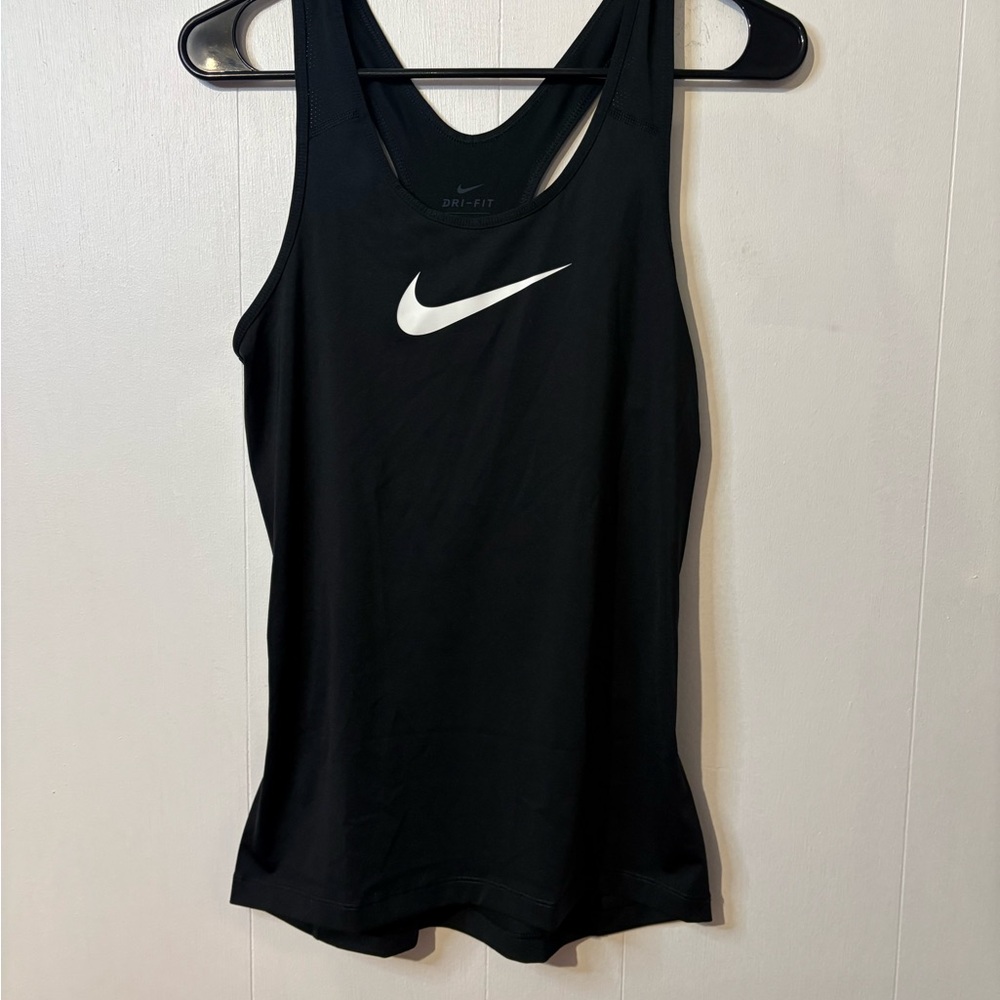 Nike Women's Black and White Tank Top